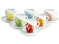 Набор чашек для эспрессо Hausbrandt, цветные, 60мл, 6 шт