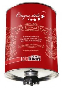 Кофе Molinari 5 Звезд (Cinque Stelle) Red Tin, 3 кг, жб