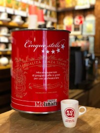 Кофе в зёрнах "Molinari - 5 Звезд (Cinque Stelle)" Red Tin, 3 кг, жб